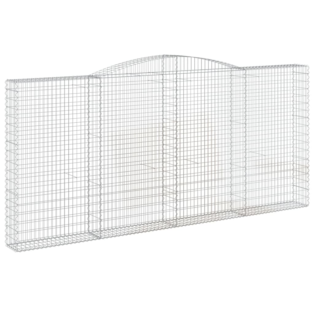 vidaXL Gabionen mit Hochbogen 15Stk. 400x30x180/200cm Verzinktes Eisen