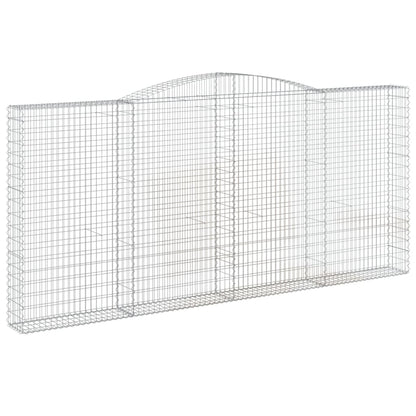 vidaXL Gabionen mit Hochbogen 15Stk. 400x30x180/200cm Verzinktes Eisen