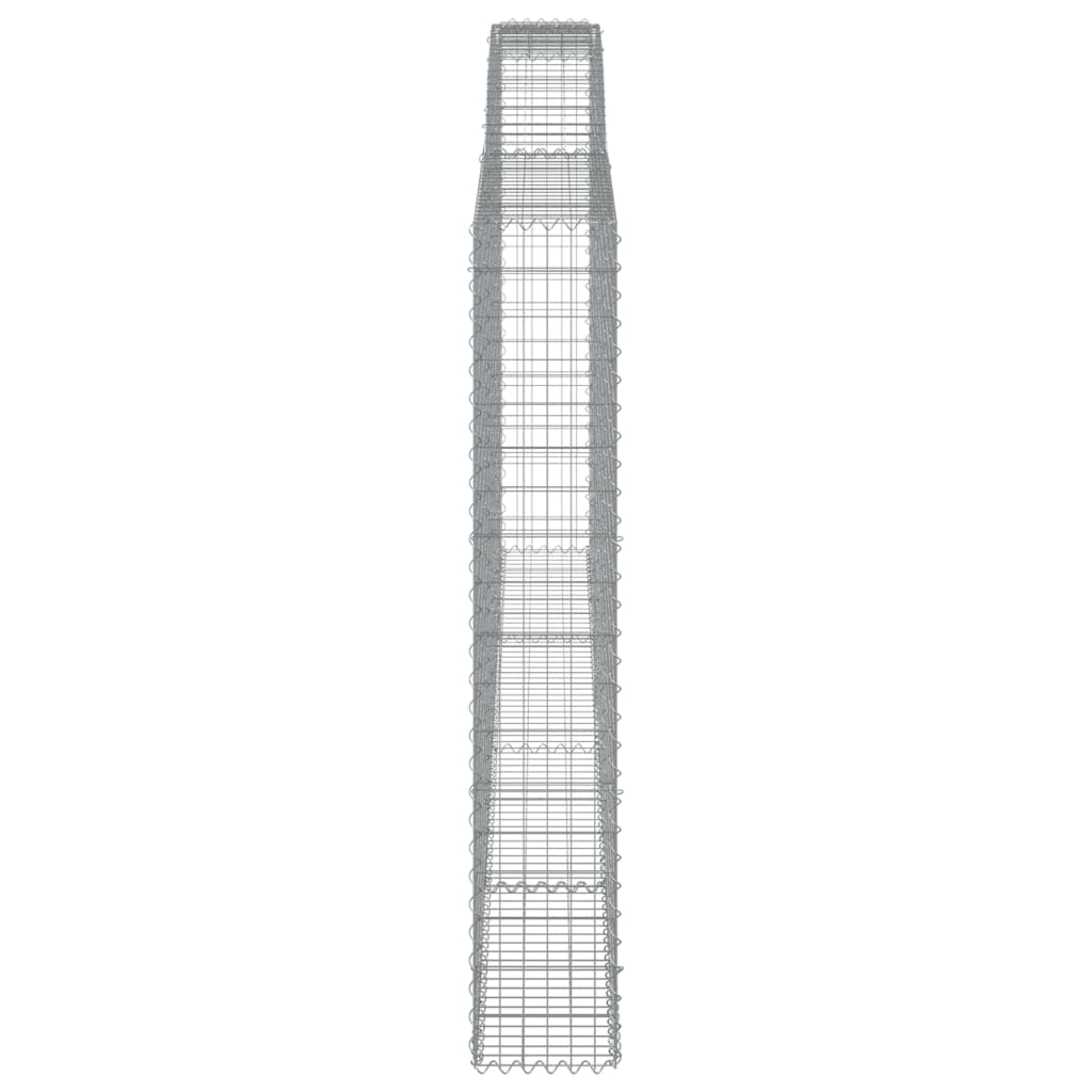 vidaXL Gabionen mit Hochbogen 15Stk. 400x30x180/200cm Verzinktes Eisen