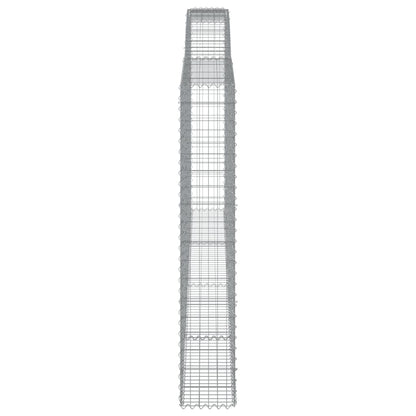 vidaXL Gabionen mit Hochbogen 15Stk. 400x30x180/200cm Verzinktes Eisen