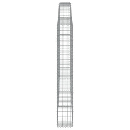 vidaXL Gabionen mit Hochbogen 2 Stk. 400x30x200/220cm Verzinktes Eisen