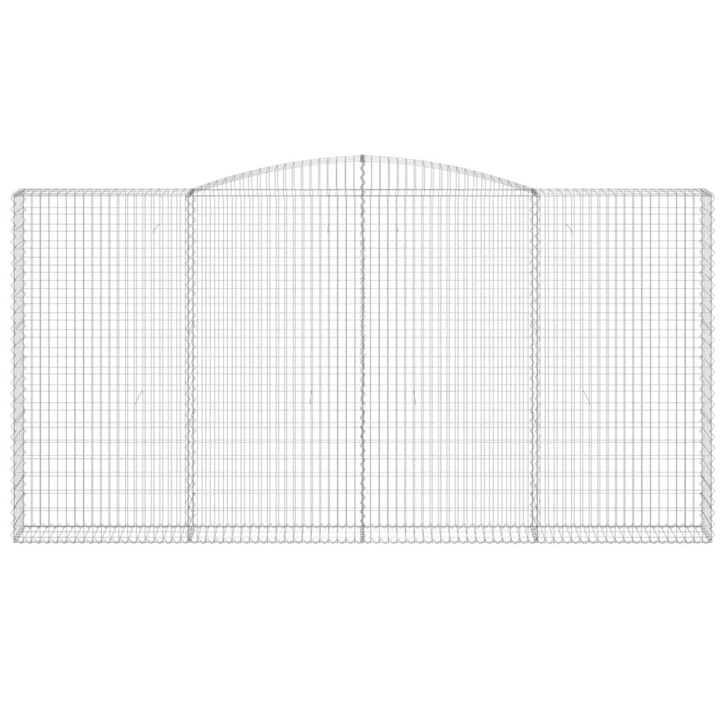vidaXL Gabionen mit Hochbogen 3 Stk. 400x30x200/220cm Verzinktes Eisen