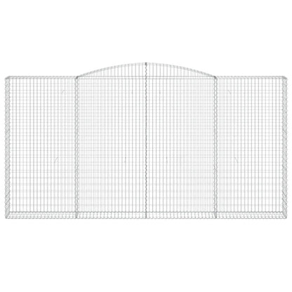vidaXL Gabionen mit Hochbogen 3 Stk. 400x30x200/220cm Verzinktes Eisen