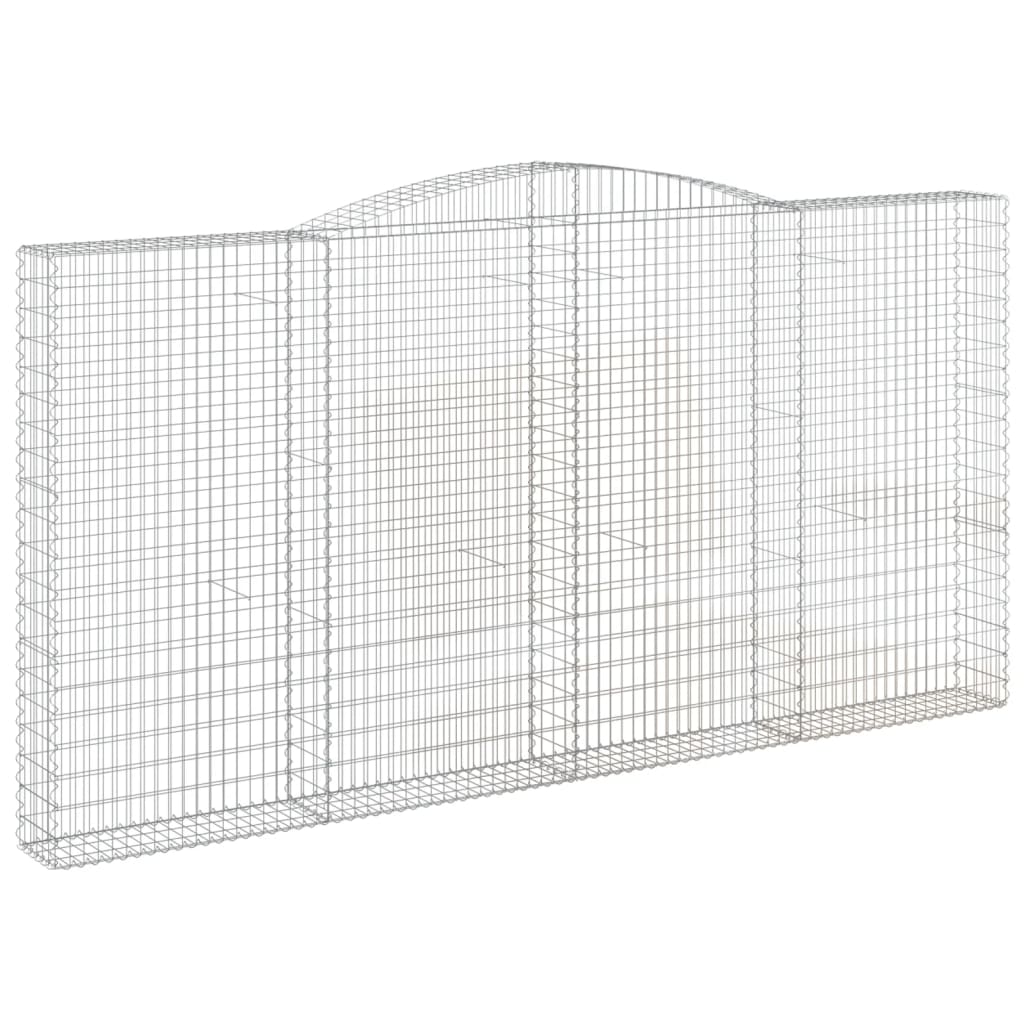 vidaXL Gabions à arc surélevé 4 pcs 400x30x200/220 cm Fer galvanisé