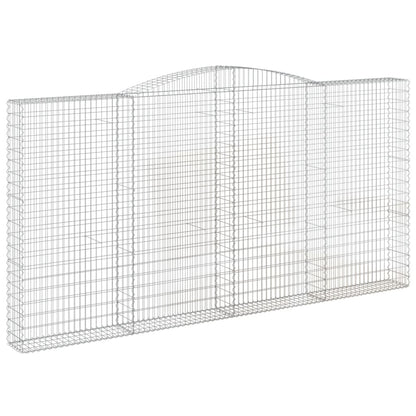 vidaXL Gabions à arc surélevé 4 pcs 400x30x200/220 cm Fer galvanisé