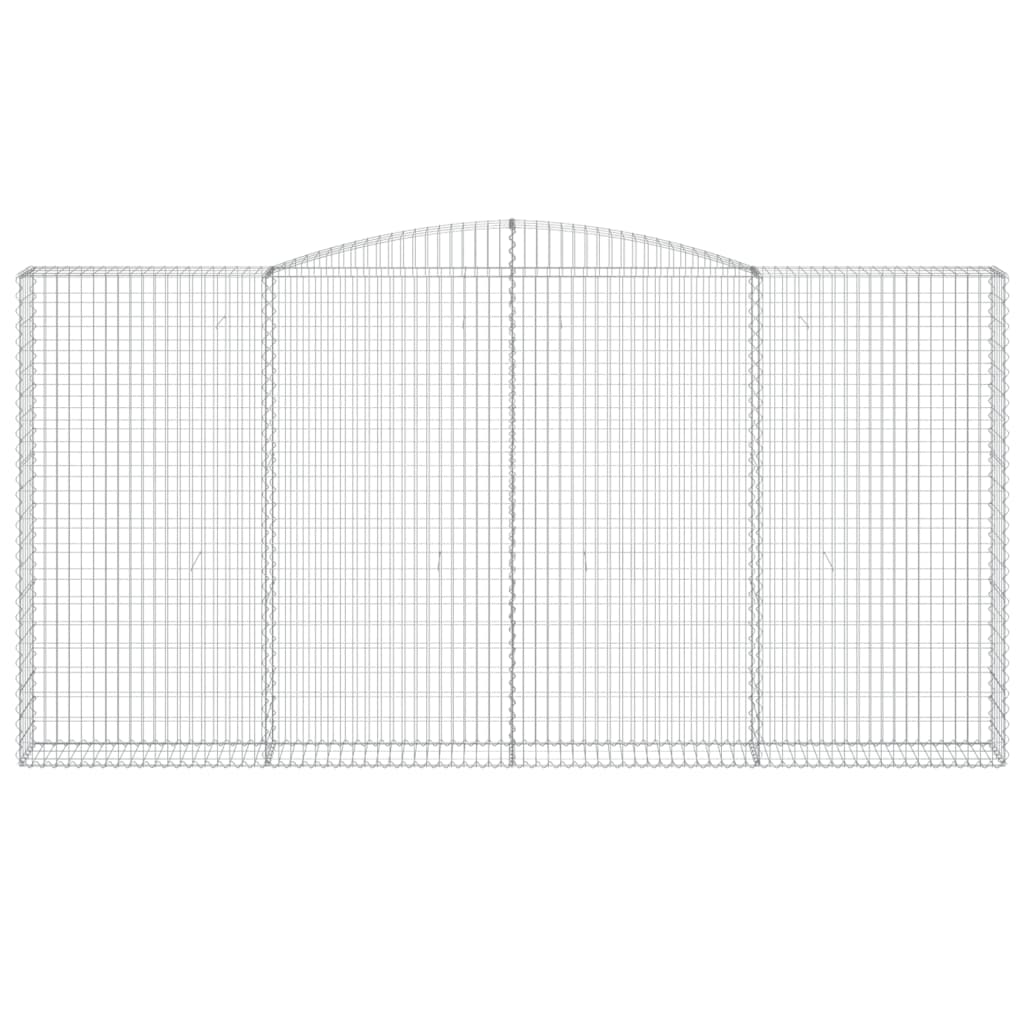 vidaXL Gabions à arc surélevé 4 pcs 400x30x200/220 cm Fer galvanisé