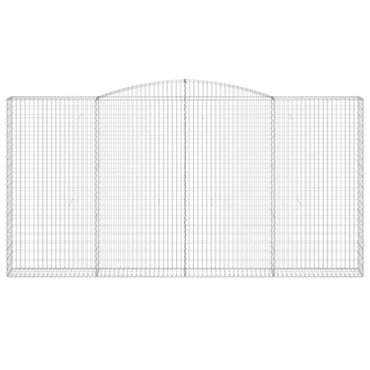 vidaXL Gabions à arc surélevé 4 pcs 400x30x200/220 cm Fer galvanisé