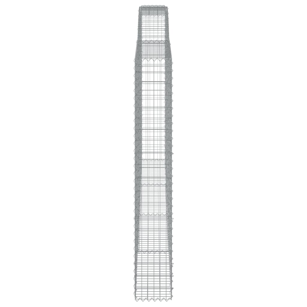 vidaXL Gabions à arc surélevé 4 pcs 400x30x200/220 cm Fer galvanisé