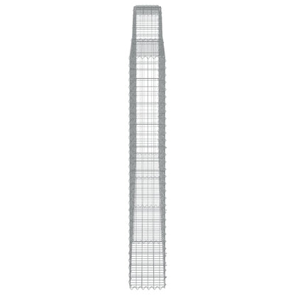 vidaXL Gabions à arc surélevé 4 pcs 400x30x200/220 cm Fer galvanisé
