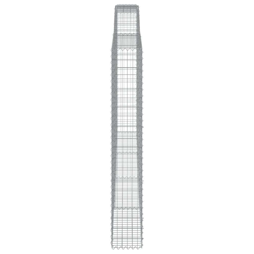 vidaXL Gabions à arc surélevé 5 pièces 400x30x200/220 cm Fer galvanisé