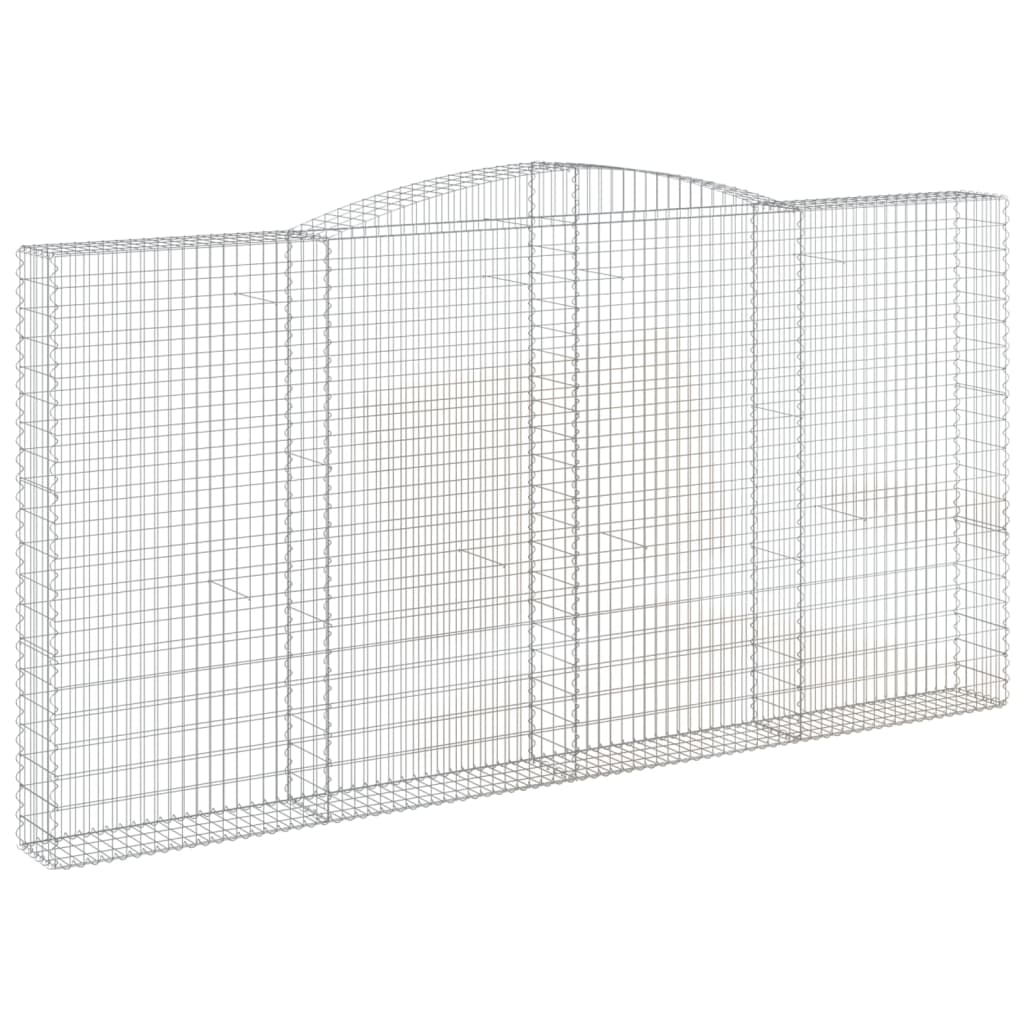 vidaXL Gabionen mit Hochbogen 8 Stk. 400x30x200/220cm Verzinktes Eisen