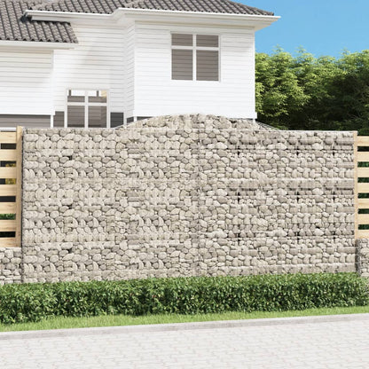 vidaXL Gabionen mit Hochbogen 8 Stk. 400x30x200/220cm Verzinktes Eisen