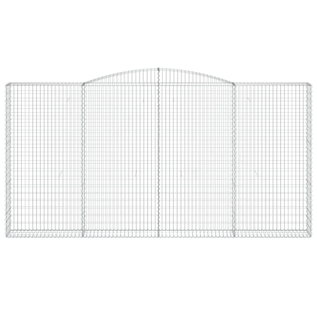 vidaXL Gabionen mit Hochbogen 9 Stk. 400x30x200/220cm Verzinktes Eisen