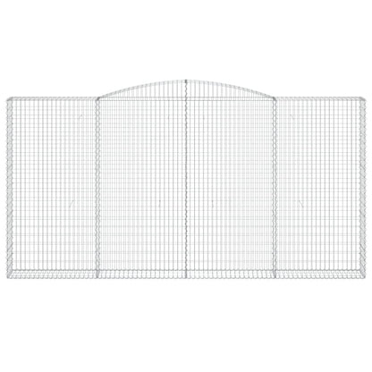 vidaXL Gabionen mit Hochbogen 9 Stk. 400x30x200/220cm Verzinktes Eisen
