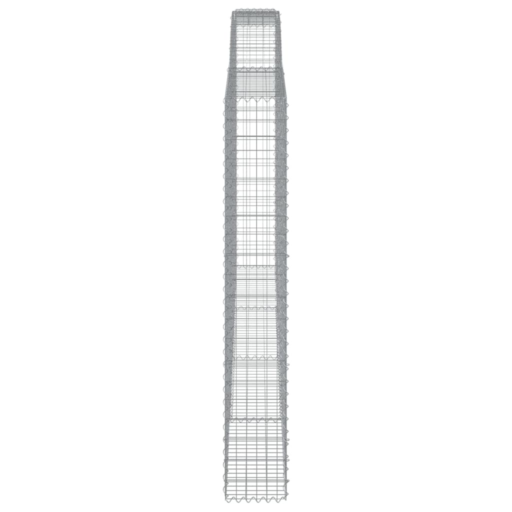 vidaXL Gabionen mit Hochbogen 9 Stk. 400x30x200/220cm Verzinktes Eisen