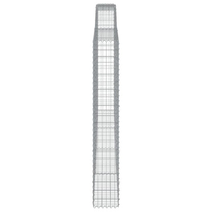 vidaXL Gabionen mit Hochbogen 9 Stk. 400x30x200/220cm Verzinktes Eisen