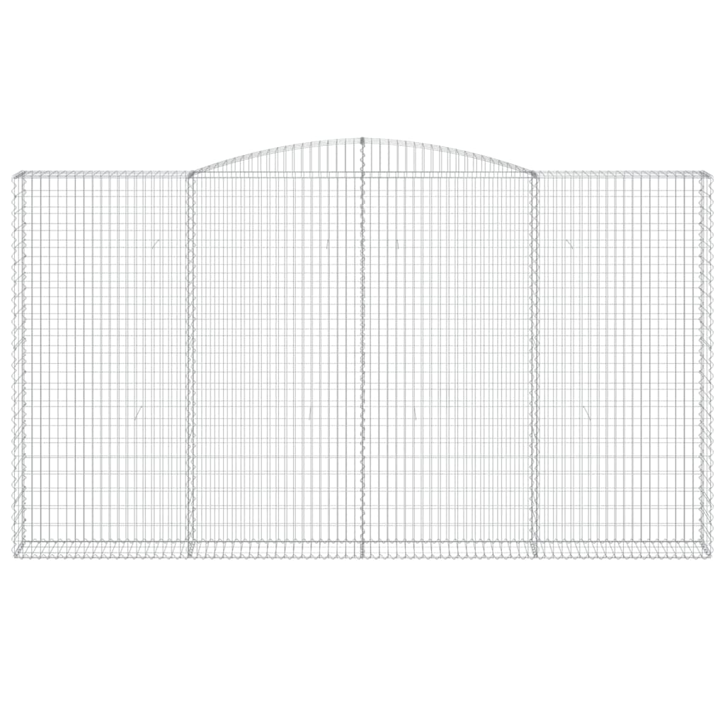 vidaXL Gabionen mit Hochbogen 7 Stk. 400x30x220/240cm Verzinktes Eisen