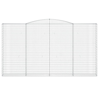 vidaXL Gabionen mit Hochbogen 7 Stk. 400x30x220/240cm Verzinktes Eisen