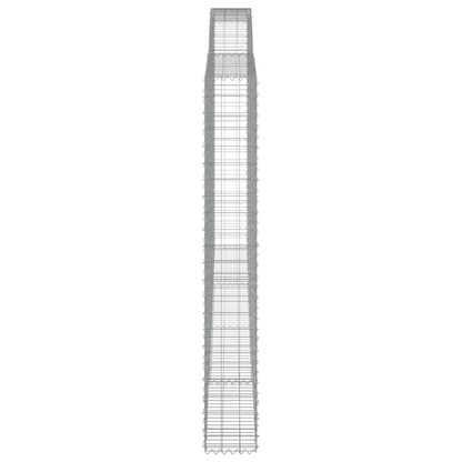 vidaXL Gabionen mit Hochbogen 7 Stk. 400x30x220/240cm Verzinktes Eisen