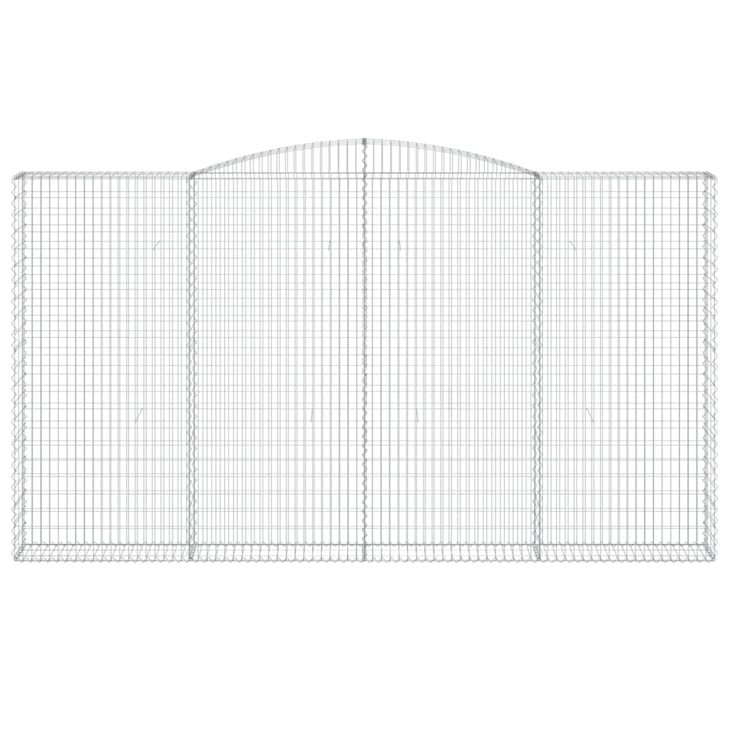 vidaXL Gabionen mit Hochbogen 10Stk. 400x30x220/240cm Verzinktes Eisen