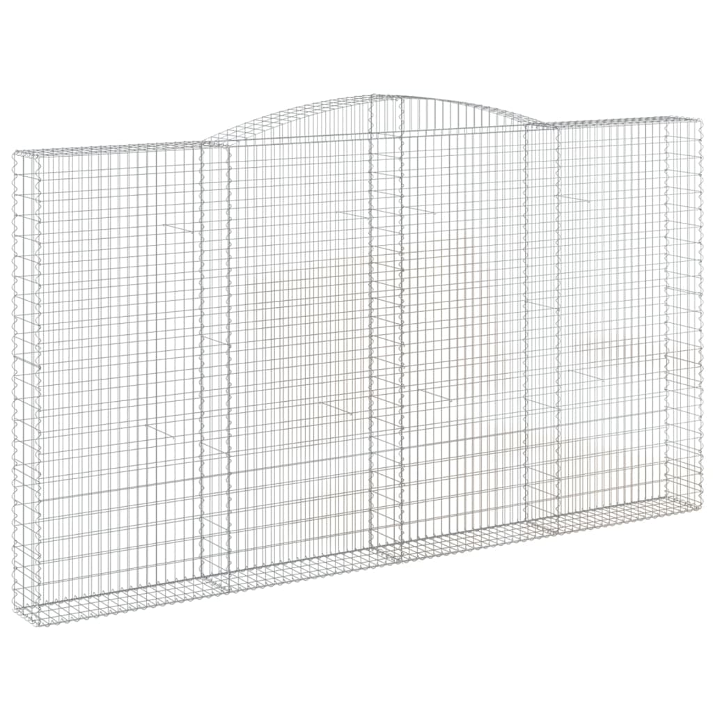 vidaXL Gabionen mit Hochbogen 15Stk. 400x30x220/240cm Verzinktes Eisen