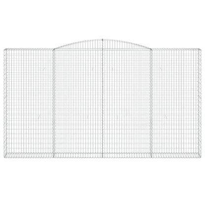 vidaXL Gabionen mit Hochbogen 15Stk. 400x30x220/240cm Verzinktes Eisen