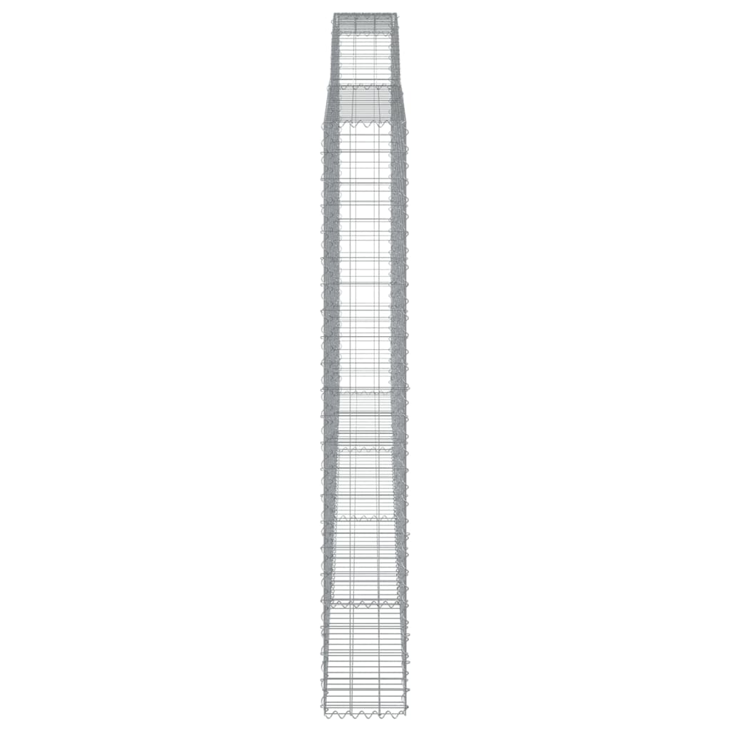 vidaXL Gabionen mit Hochbogen 15Stk. 400x30x220/240cm Verzinktes Eisen
