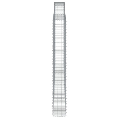 vidaXL Gabionen mit Hochbogen 15Stk. 400x30x220/240cm Verzinktes Eisen