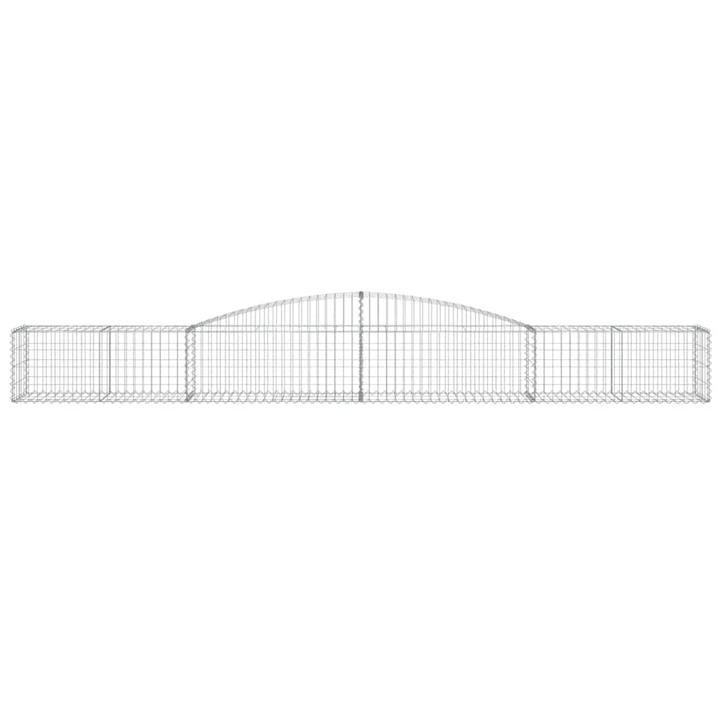 vidaXL Gabionen mit Hochbogen 2 Stk. 400x50x40/60cm Verzinktes Eisen