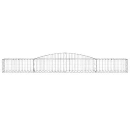 vidaXL Gabionen mit Hochbogen 2 Stk. 400x50x40/60cm Verzinktes Eisen