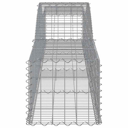 Gabionen mit Hochbogen 2 Stk. 400x50x40/60cm Verzinktes Eisen