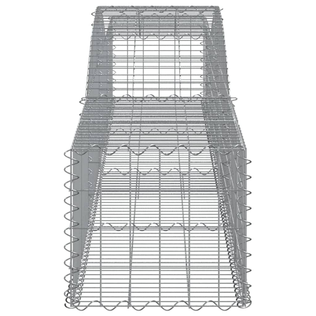 vidaXL Gabionen mit Hochbogen 4 Stk. 400x50x40/60cm Verzinktes Eisen
