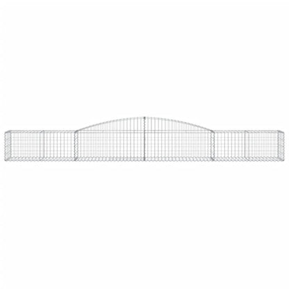 vidaXL Gabionen mit Hochbogen 8 Stk. 400x50x40/60cm Verzinktes Eisen
