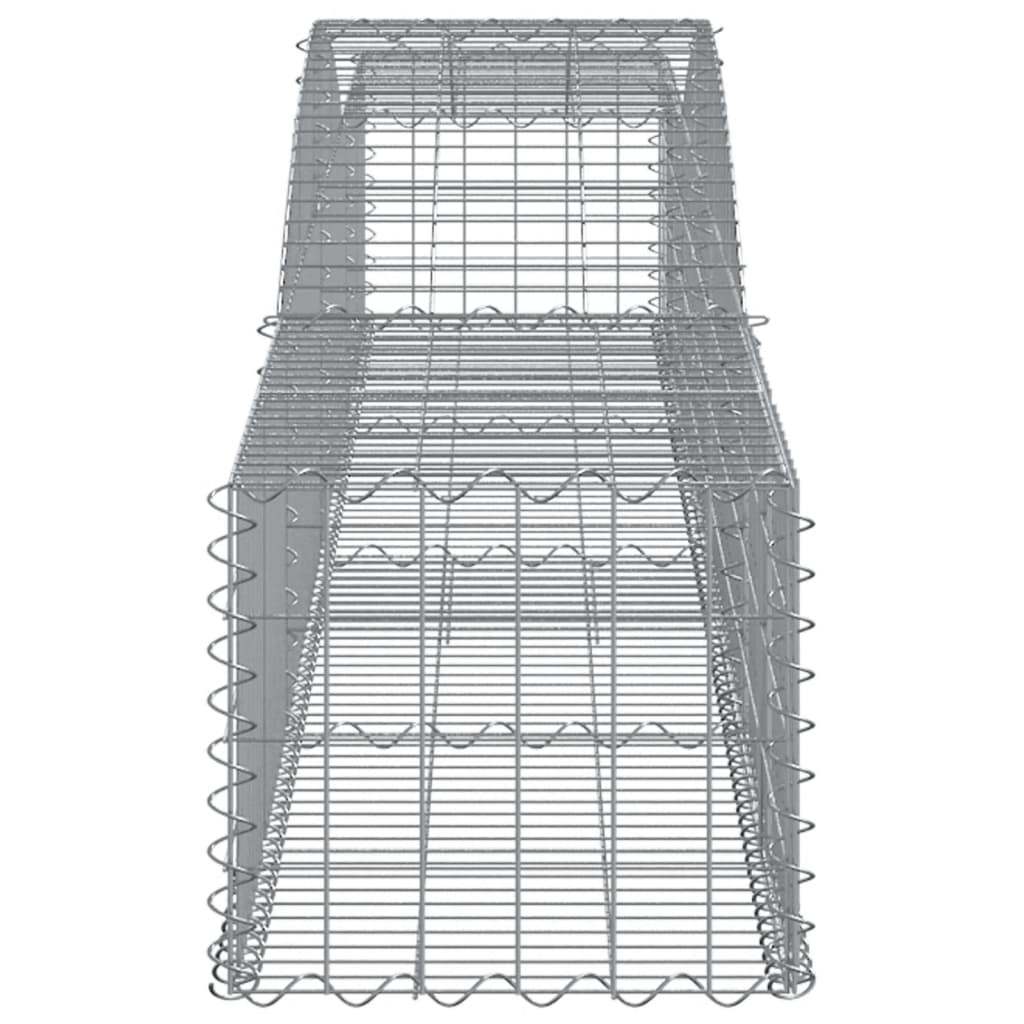 vidaXL Gabionen mit Hochbogen 8 Stk. 400x50x40/60cm Verzinktes Eisen
