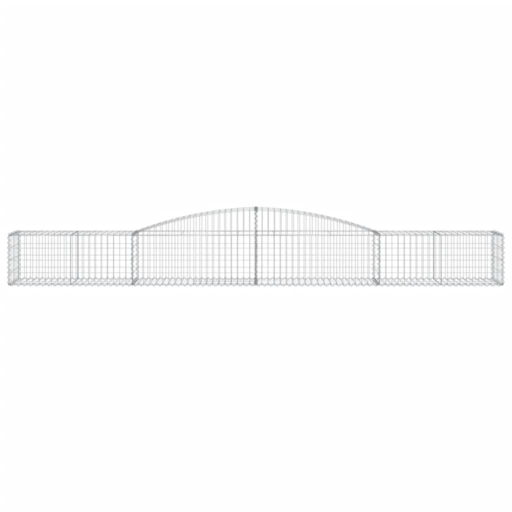 vidaXL Gabionen mit Hochbogen 9 Stk. 400x50x40/60cm Verzinktes Eisen