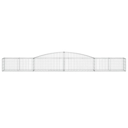 vidaXL Gabionen mit Hochbogen 10 Stk. 400x50x40/60cm Verzinktes Eisen