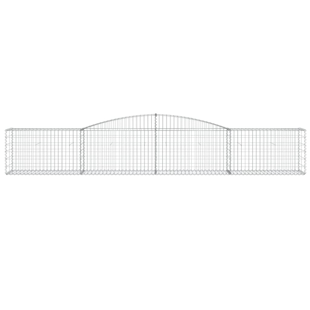 vidaXL Gabionen mit Hochbogen 2 Stk. 400x50x60/80 cm Verzinktes Eisen