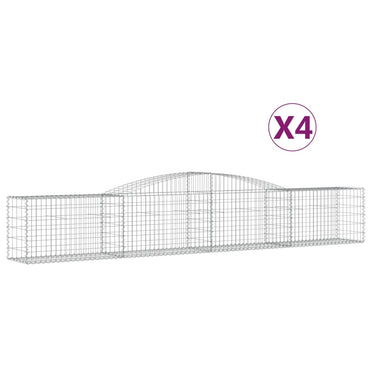 vidaXL Gabions à arche surélevée 4 pcs 400x50x60/80cm Fer galvanisé