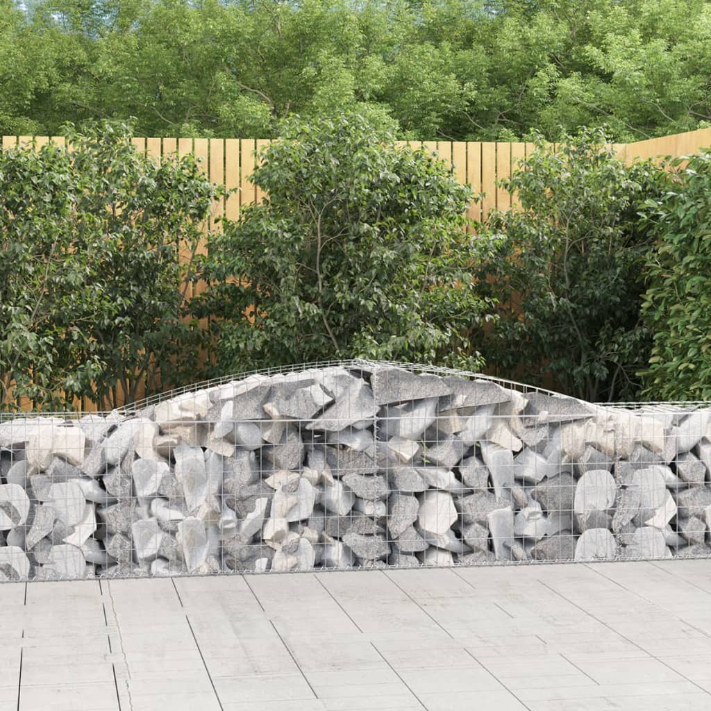 vidaXL Gabions avec arche 6 pcs 400x50x60/80 cm Fer galvanisé