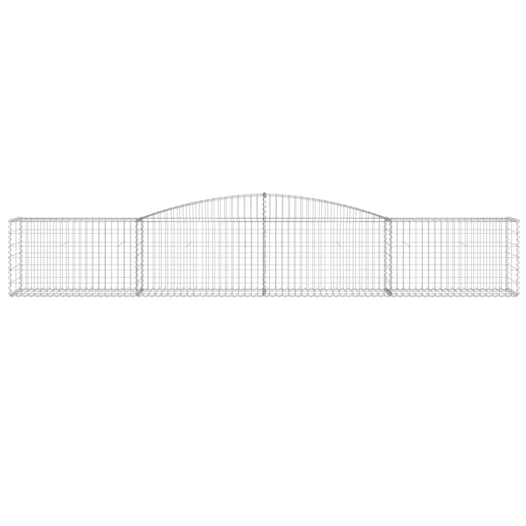 vidaXL Gabionen mit Hochbogen 9 Stk. 400x50x60/80cm Verzinktes Eisen