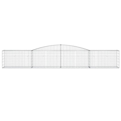 vidaXL Gabionen mit Hochbogen 9 Stk. 400x50x60/80cm Verzinktes Eisen