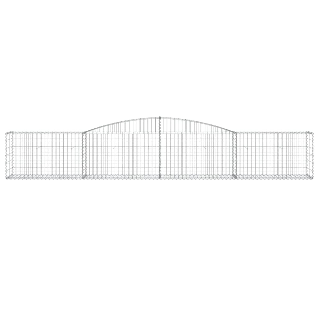 vidaXL Gabionen mit Hochbogen 10 Stk. 400x50x60/80cm Verzinktes Eisen