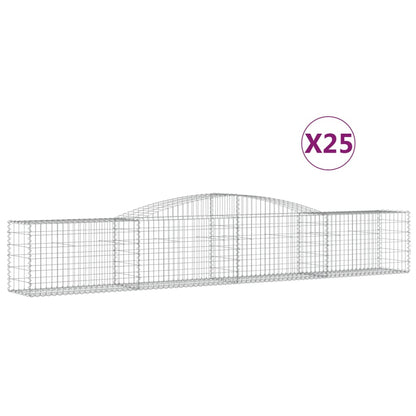 vidaXL Gabions avec arc surélevé 25 pcs 400x50x60/80cm Fer galvanisé