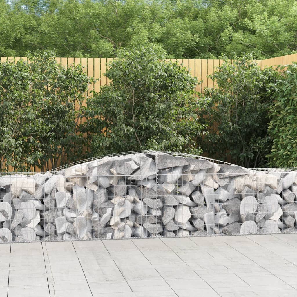 vidaXL Gabions avec arc surélevé 25 pcs 400x50x60/80cm Fer galvanisé