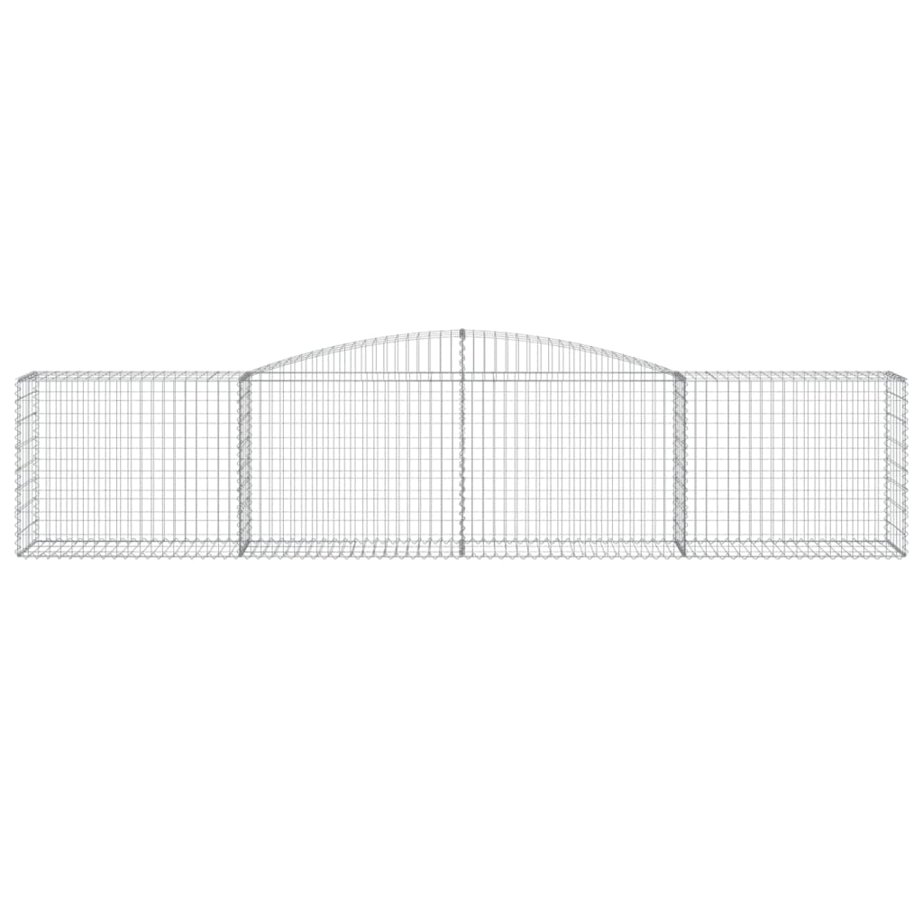 vidaXL Gabionen mit Hochbogen 2 Stk. 400x50x80/100cm Verzinktes Eisen