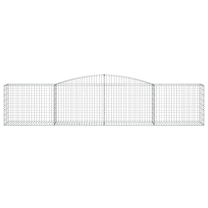 vidaXL Gabionen mit Hochbogen 2 Stk. 400x50x80/100cm Verzinktes Eisen