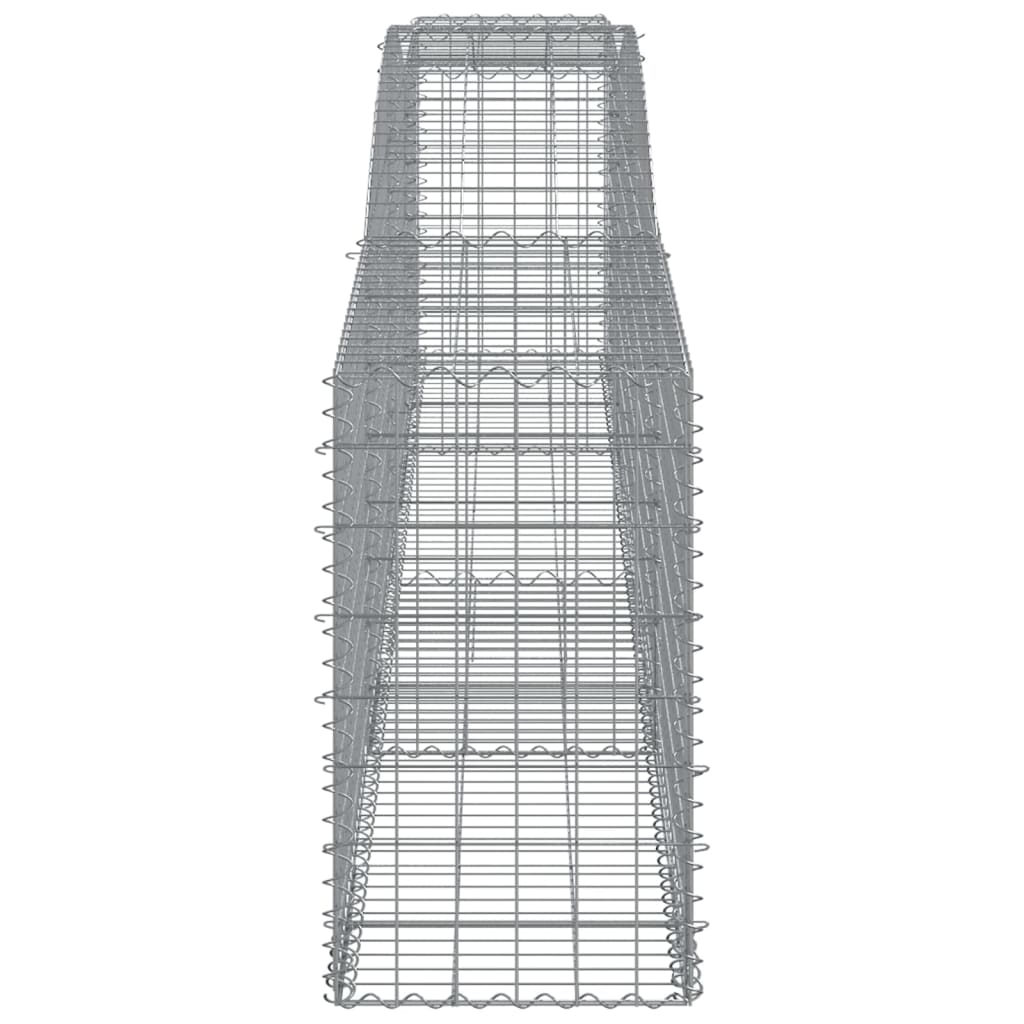 vidaXL Gabionen mit Hochbogen 2 Stk. 400x50x80/100cm Verzinktes Eisen