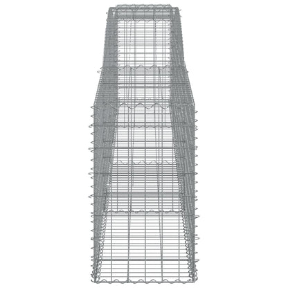 vidaXL Gabionen mit Hochbogen 4 Stk. 400x50x80/100cm Verzinktes Eisen