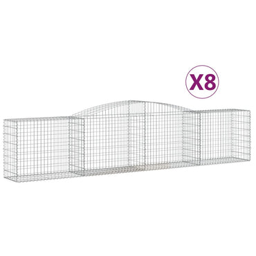 vidaXL Gabions avec arc élevé 8 pcs 400x50x80/100 cm Fer galvanisé