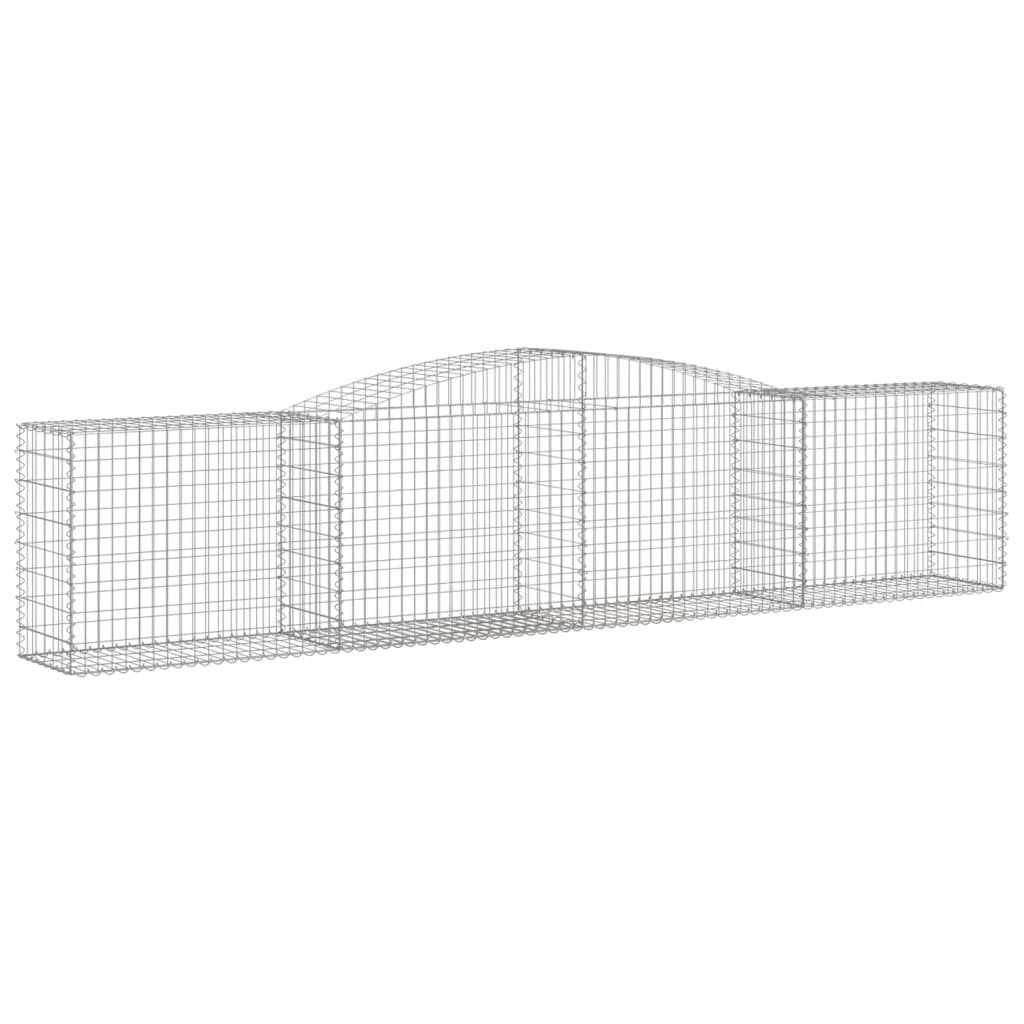 vidaXL Gabions avec arc élevé 8 pcs 400x50x80/100 cm Fer galvanisé